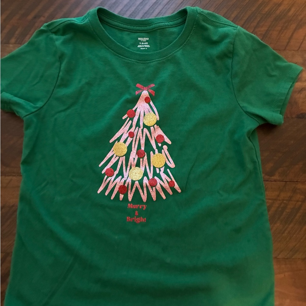 Holiday Time Green Festive Tree Kids Tee